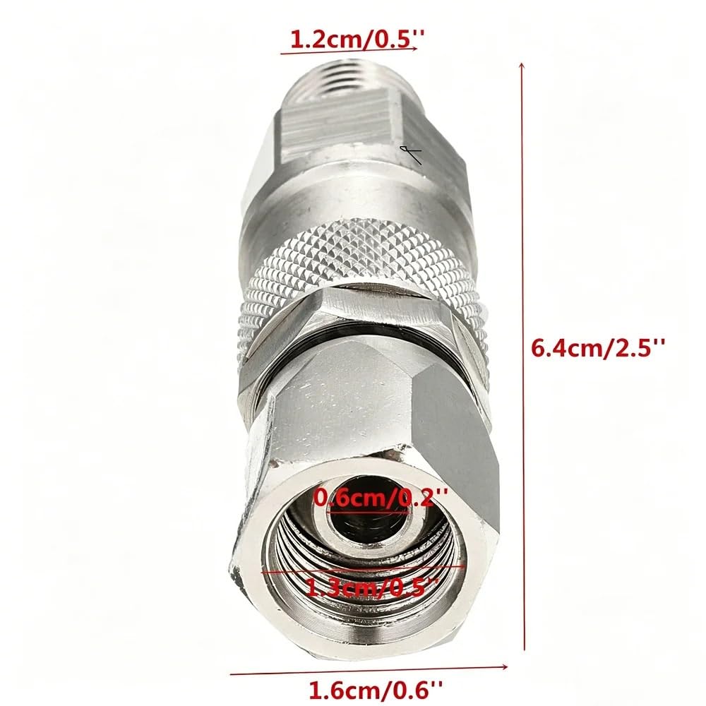 Conector giratorio de 1/4 pulgadas para manguera para PISTOLA DE PULVERIZACIÓN, juntas giratorias 360 ​​grados, accesorio acero inoxidable, 3 uds