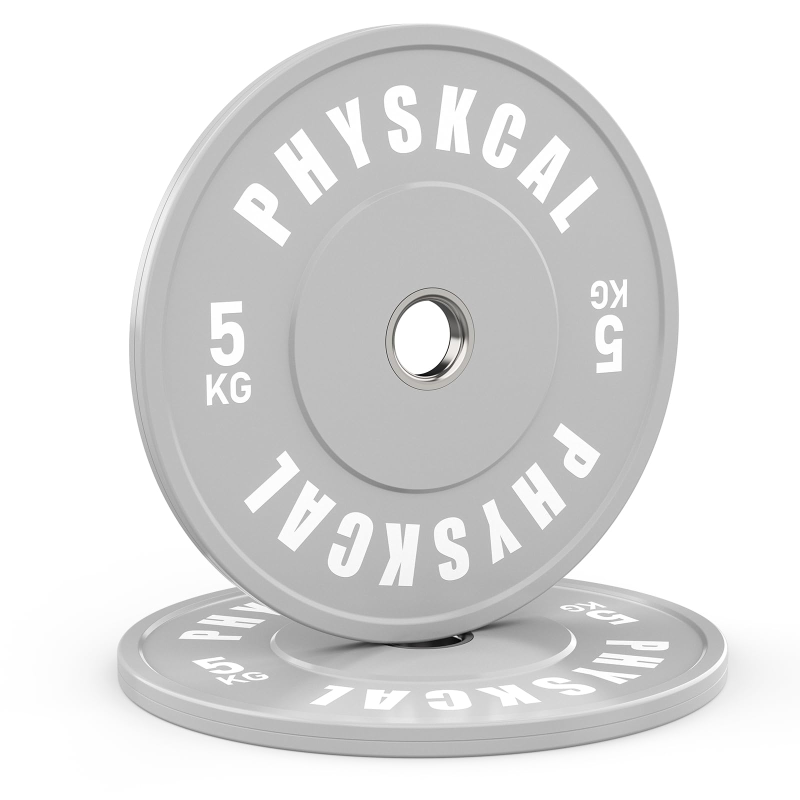 PhysKcal Kolorowe talerze do sztangi z wkładką ze stali nierdzewnej 2", standardowe talerze do sztangi IWF i zestaw tarcz do sztangi frakcyjnej 0,5 kg – 25 kg (e) 2 x 5 kg