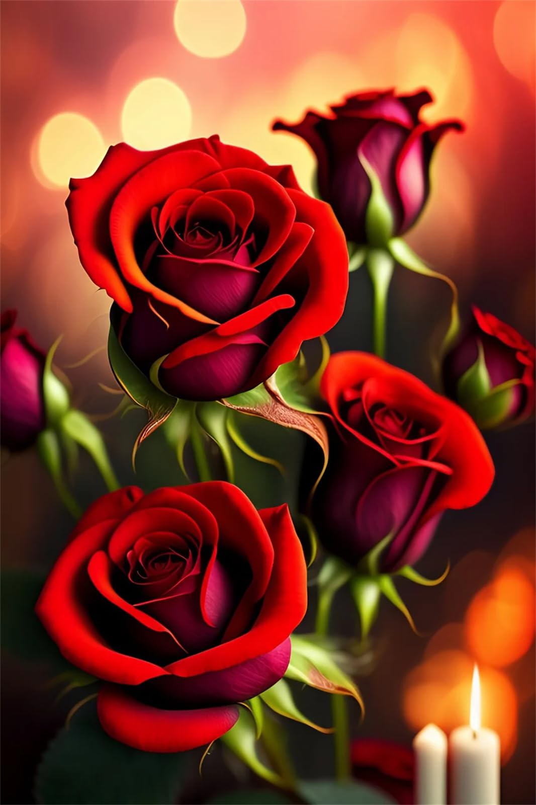 Puzzle 1000 Piezas para Adultos y Familia, Rompecabezas de Flor Rosa Roja, 75x50 cm, Juego de Mesa de Descompresión y Pasatiempo, Regalo Creativo Navidad y Cumpleaños