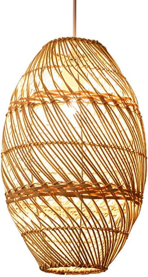 Lámpara de Techo Retro de ratán Natural para Cocina, lámpara Colgante de Mimbre Rural, lámpara Colgante para Mesa de Comedor, japonés, Minimalista, Tejida a Mano, de bambú, para Sala de
