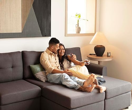 Miniatura 6 de LINSY HOME Sofá modular modular de gran tamaño, funda extraíble para sala de estar con asiento profundo de almacenamiento y diván otomano en forma