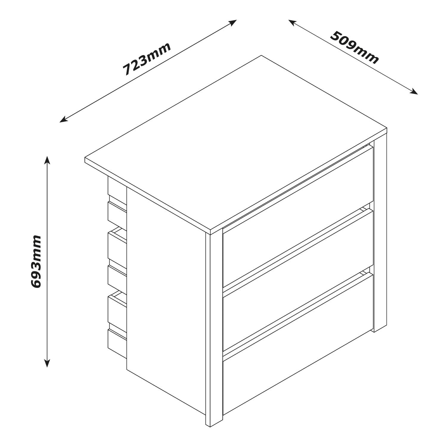 Composad | Cassettiera Interna per Armadi con 3 cassetti, Salvaspazio, Per Cabina Armadio e Camera da letto, (LxAxP) 72,3x69,3x50,9 cm, Colore Tessuto, Made in Italy