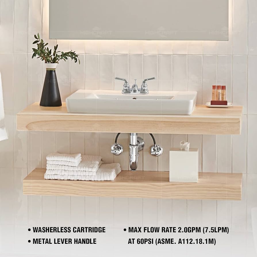 Highcraft 39368 Two Handle Lavatory Bathroom/Vanity Sink