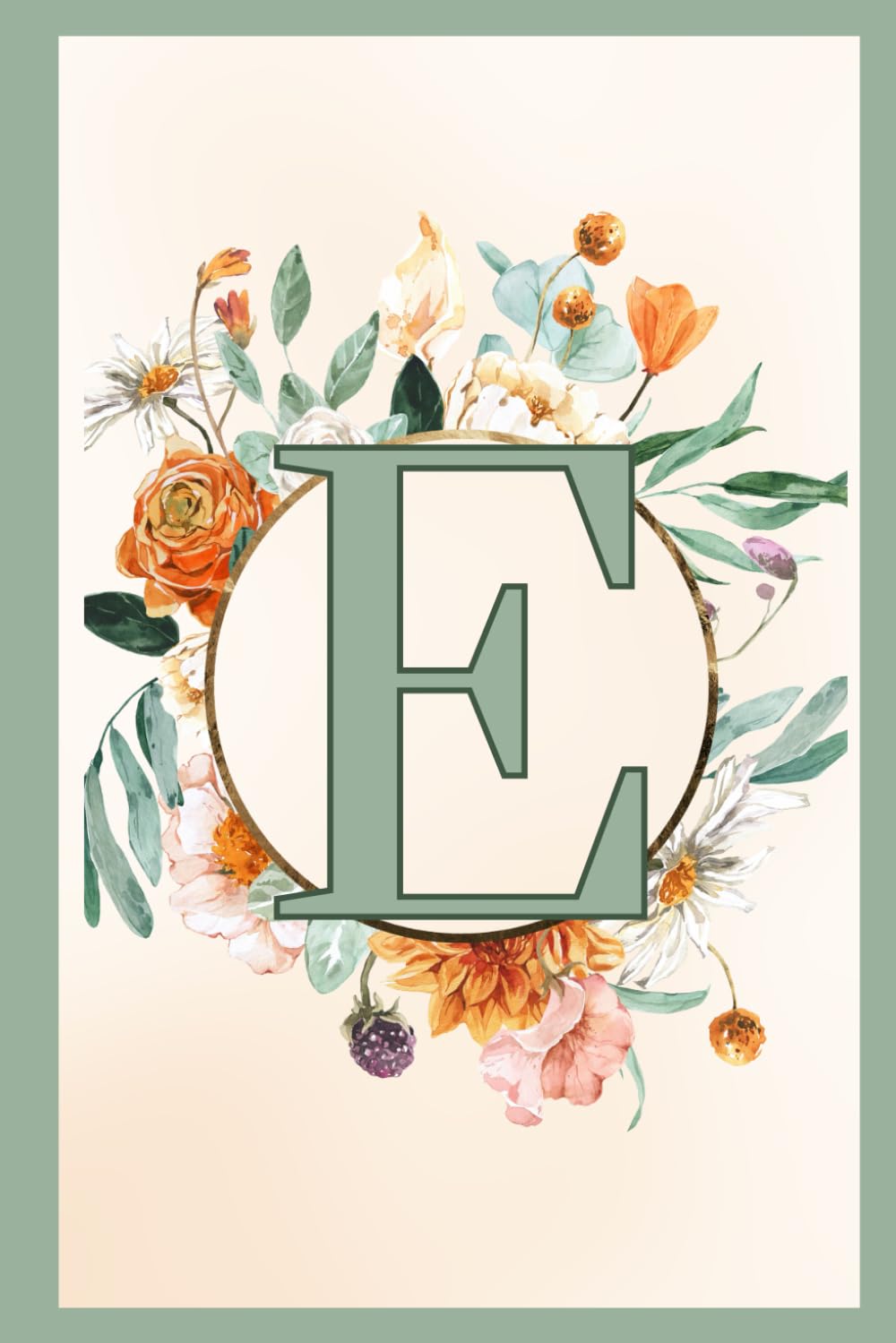 Boho Style Monogram E Notebook: Beautiful Personalized Gift Idea Letter E Journal for Women, Girls, Teens, and Tweens