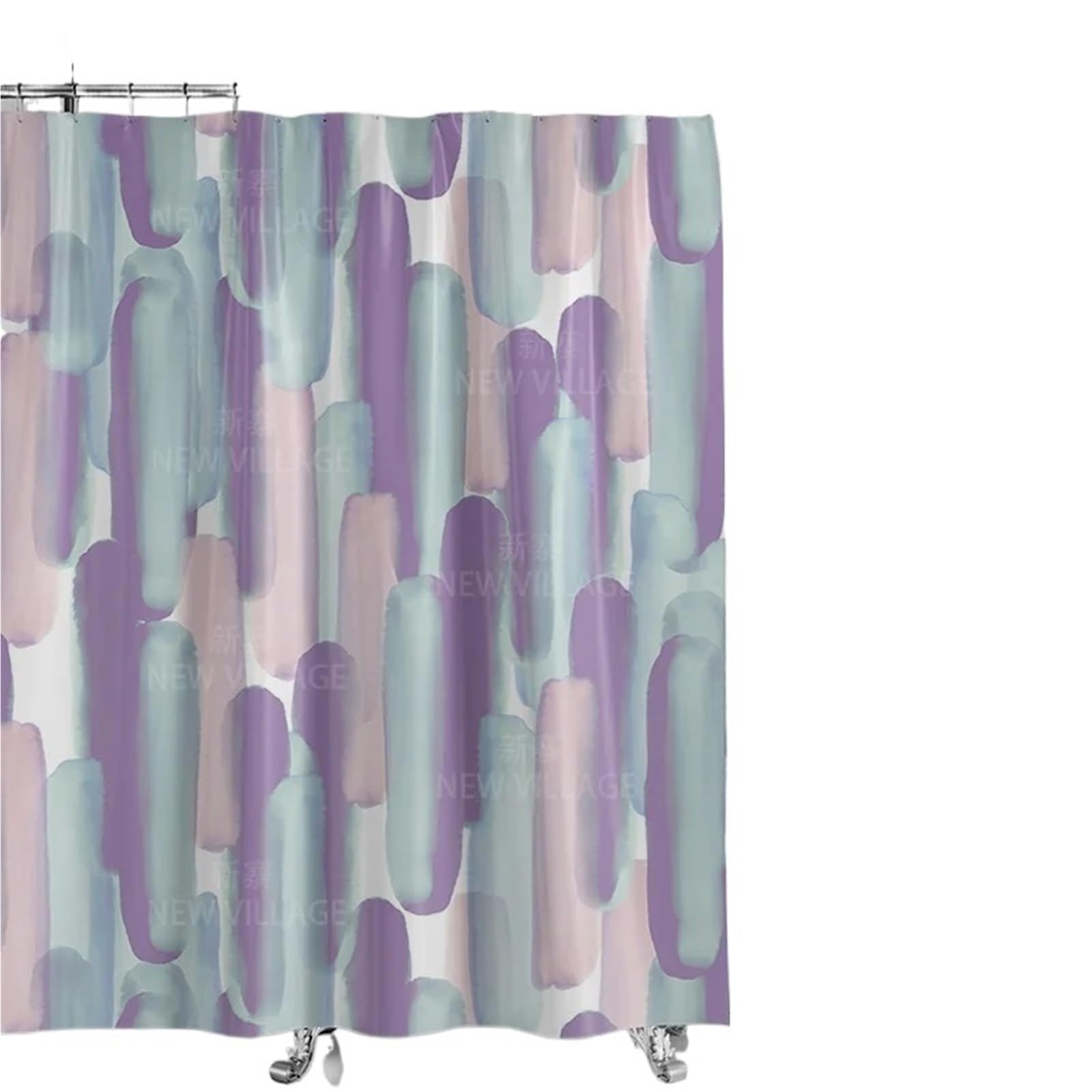 MZSKLW Shower Curtain Abstract Geometric Graffiti Shower Curtain Nordic Minimal Wind Waterproof Fabric Bathroom 180x200