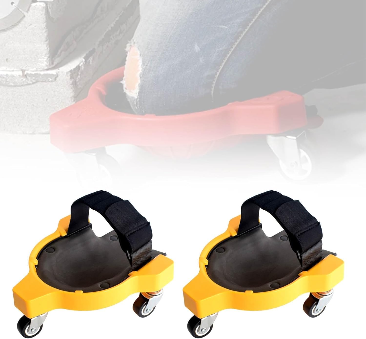 Rodillera rodante, 2 rodilleras rodantes, con ruedas de giro de 360 grados, protector de rodilleras deslizantes, para trabajos de construcción