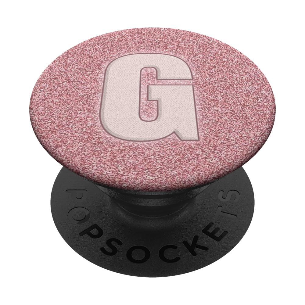 Monogram Initial Letter G Pop Socket Rose Pink Letter G PopSockets Standard PopGrip