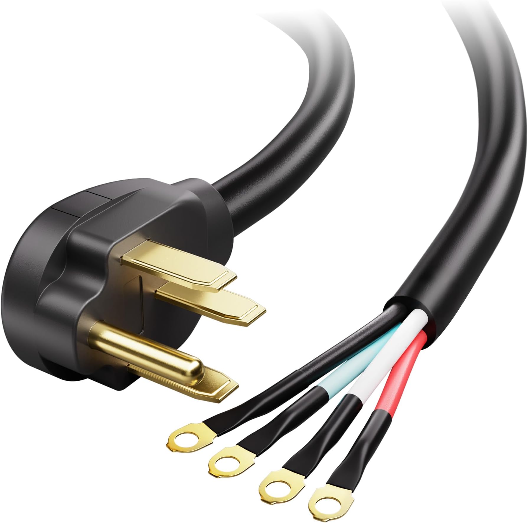 Cable Matters 4 Prong to 4 Wire Range Cord - 4ft, Heavy Duty 6/8 AWG, 50 Amp Cord, Compatible with Tesla Plug/EV Plug / J1772 Connector (NEMA 14-50P to 4-Wire)