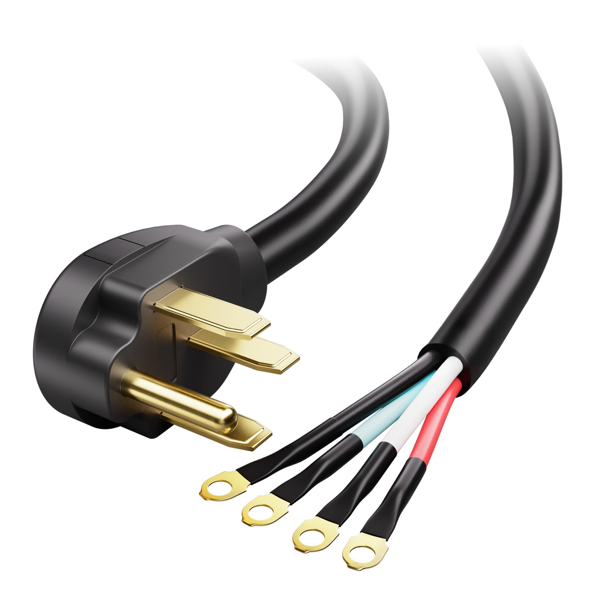 Cable Matters 4 Prong to 4 Wire Range Cord - 4ft, Heavy Duty 6/8 AWG, 50 Amp Cord, Compatible with Tesla Plug/EV Plug / J1772 Connector (NEMA 14-50P to 4-Wire)