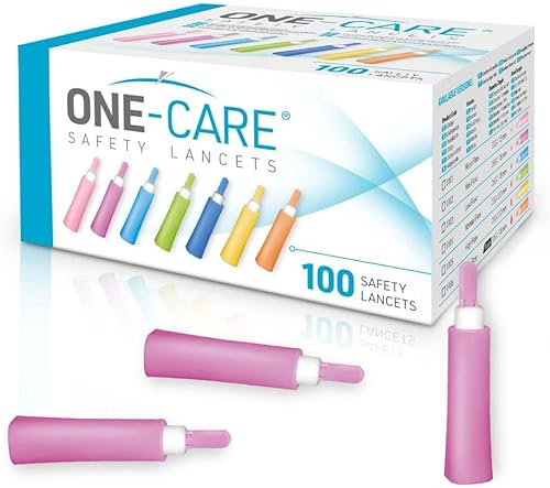 Miniatura 32 de ONE-CARE Lancetas de seguridad, 30G x 0.059 in, activación de botón, suave, precargada, solo 3 pasos, prueba de diabetes, estéril, dispositivo
