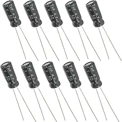 Capacitor Eletrolítico 4,7uF 50V - Kit 10 Peças