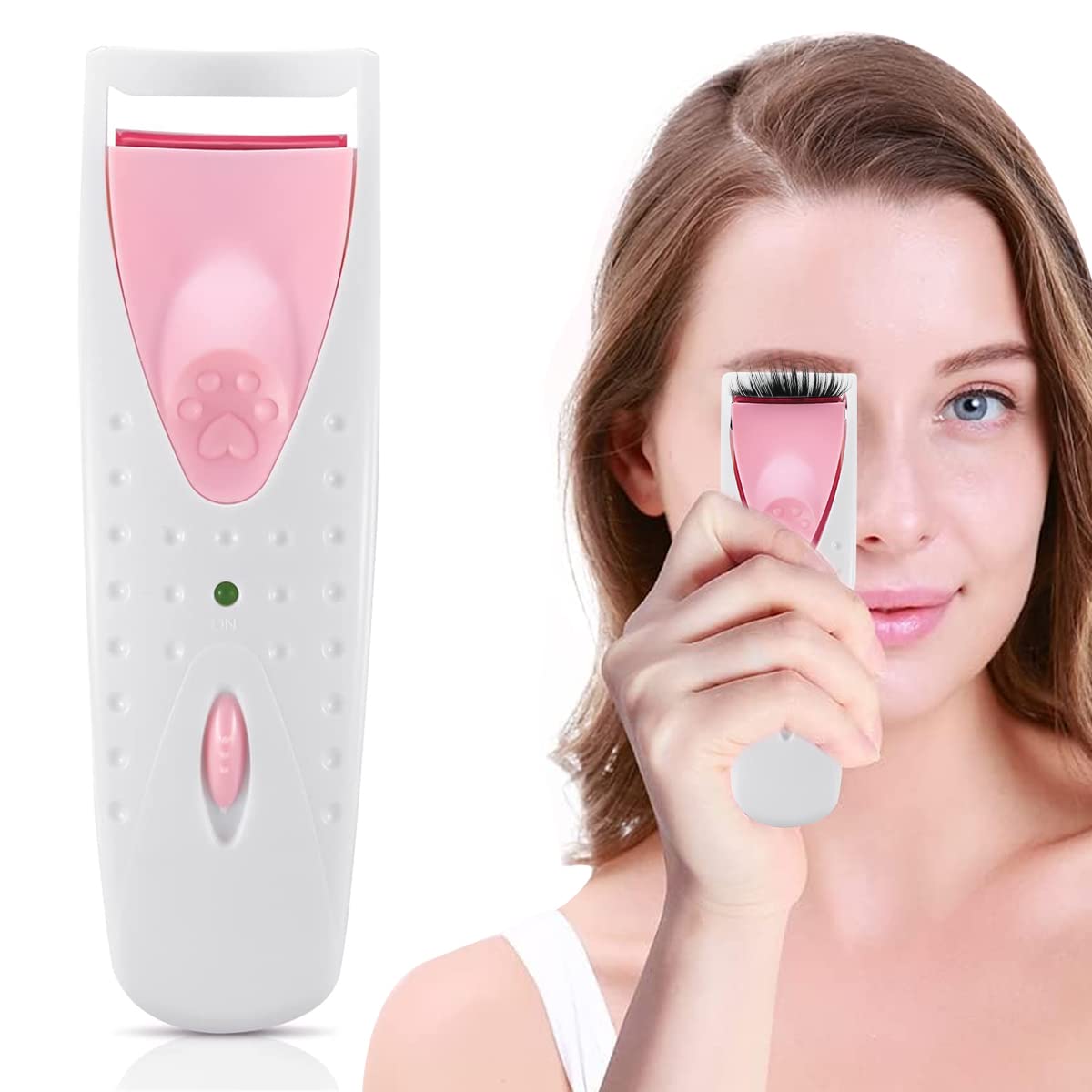 MAYCREATE® Electric Eyelash Curler Silicone Heating Pad Eyelash Curler Quick Heat Eyelash Curler Lasting Natural Curling Eyelash Natural Curling Lash Styling Tools for Women