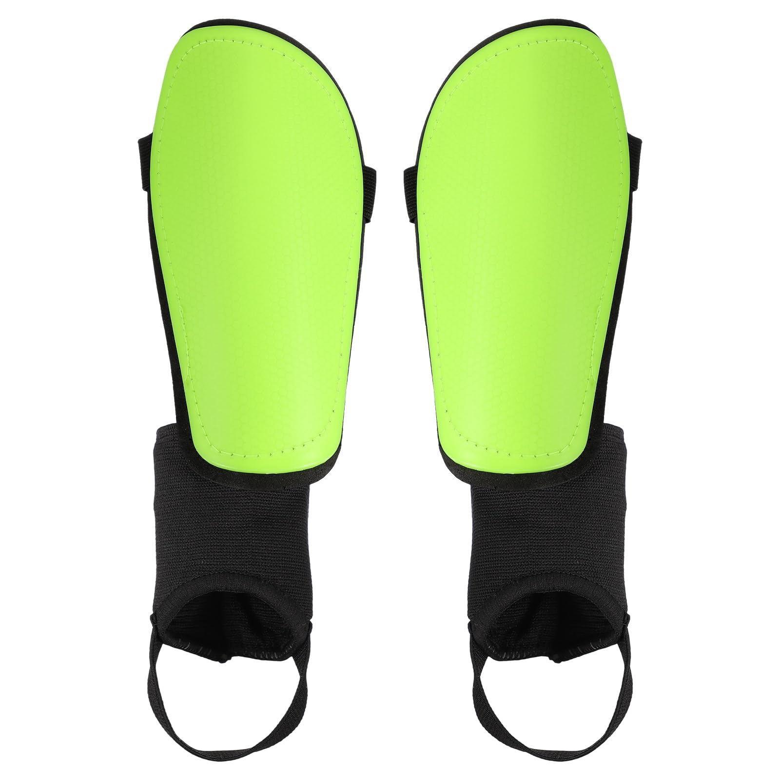 Espinilleras de fútbol, almohadillas de EVA con protección para el tobillo, aptas para adultos jóvenes, mujeres y hombres, entrenamiento, tamaño XL y verde fluorescente