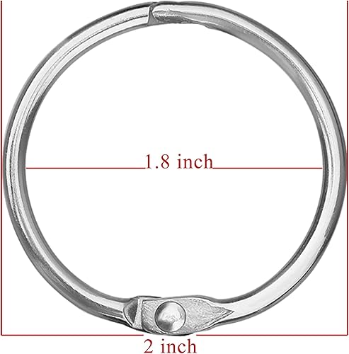 Miniatura 9 de Antner 100 anillos para carpeta de hojas sueltas, 0.75 pulgadas de diámetro, anillos de papel de metal chapado en níquel, llaveros para tarjetas de