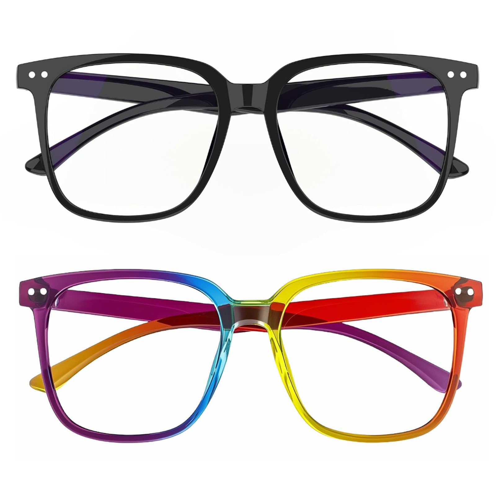 DTIUGUTAE Oversized Square Blue Light Blocking Glasses for Women and Men - Gaming & Computer Anti-Fatigue