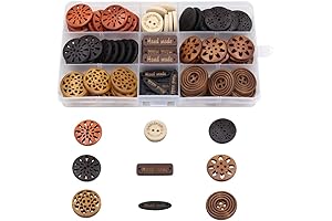 100-Pack Wooden Buttons for Crafts