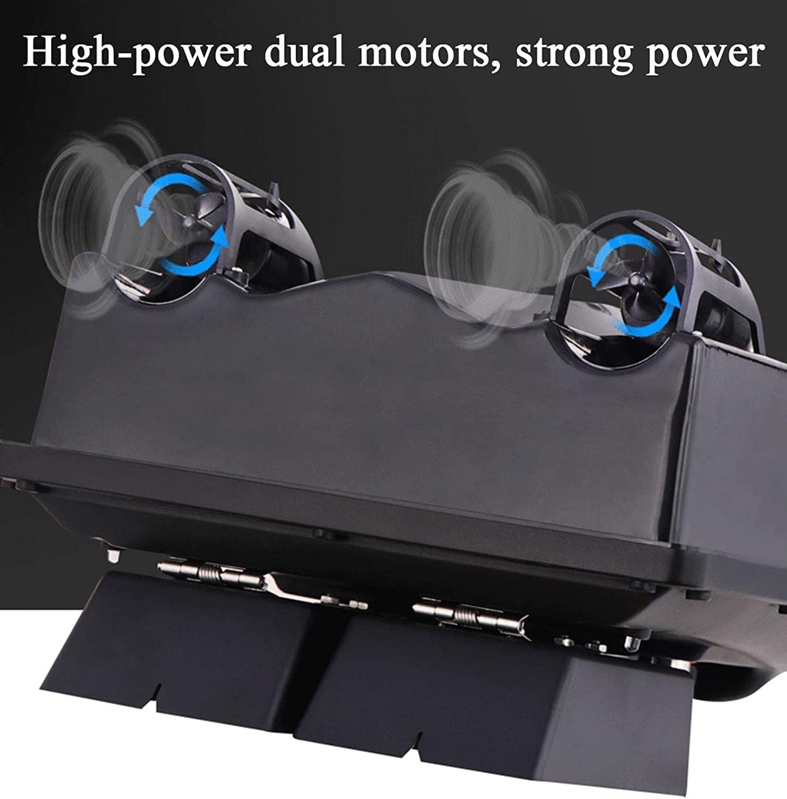 Barco Cebador Teledirigido para Pesca, Barco Cebo Pesca Inteligente con Motores Duales y Batería de 12000 MAh, Iluminación Led Delantera y Trasera, Herramientas de Pesca Profesionales