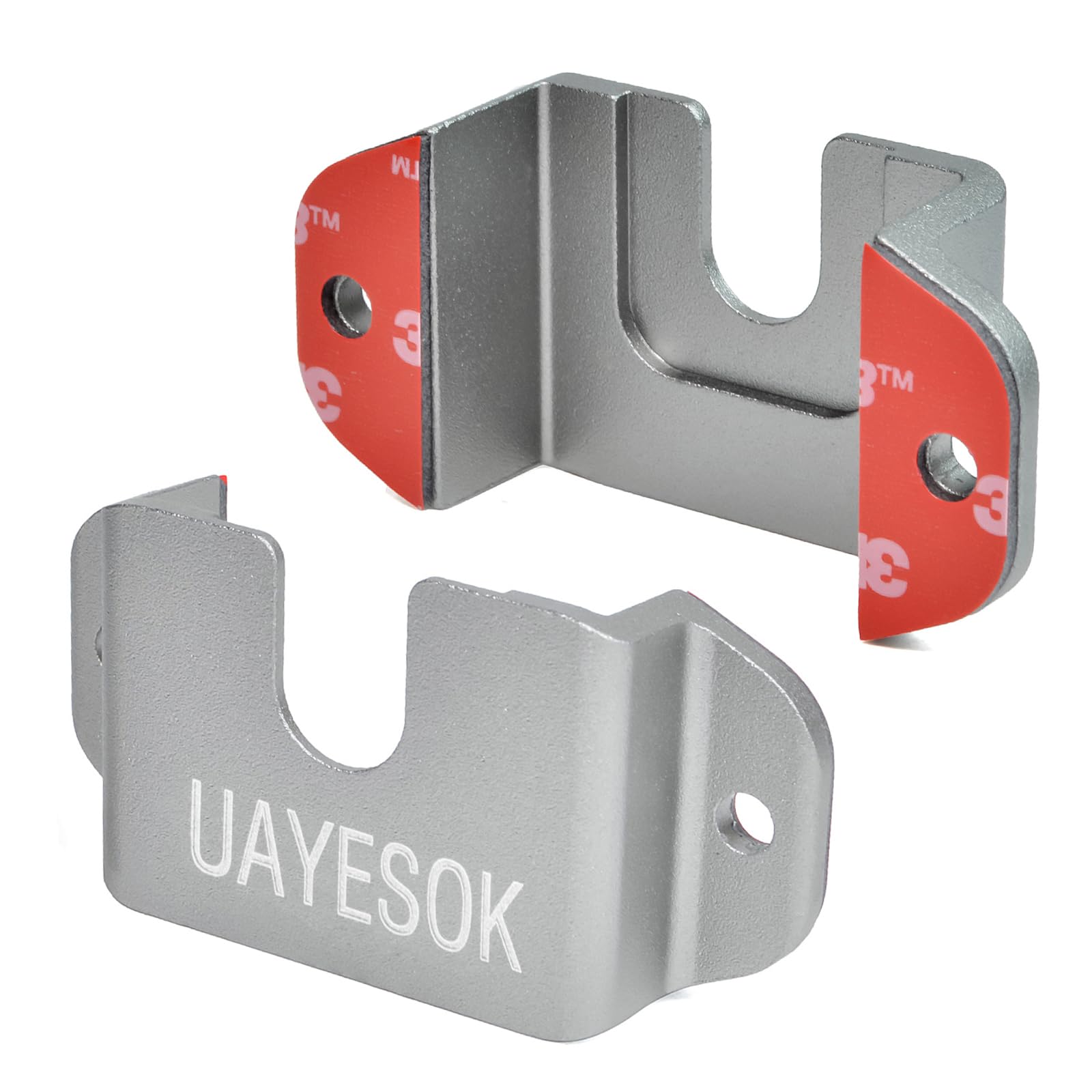 UAYESOK Supporto 3 in 1 per auto, walkie talkie, radio e altoparlante, supporto per microfono e dispositivo mobile, supporto radio CB con adesivo 3M per Baofeng Kenwood Motorola Quansheng (grigio, 1