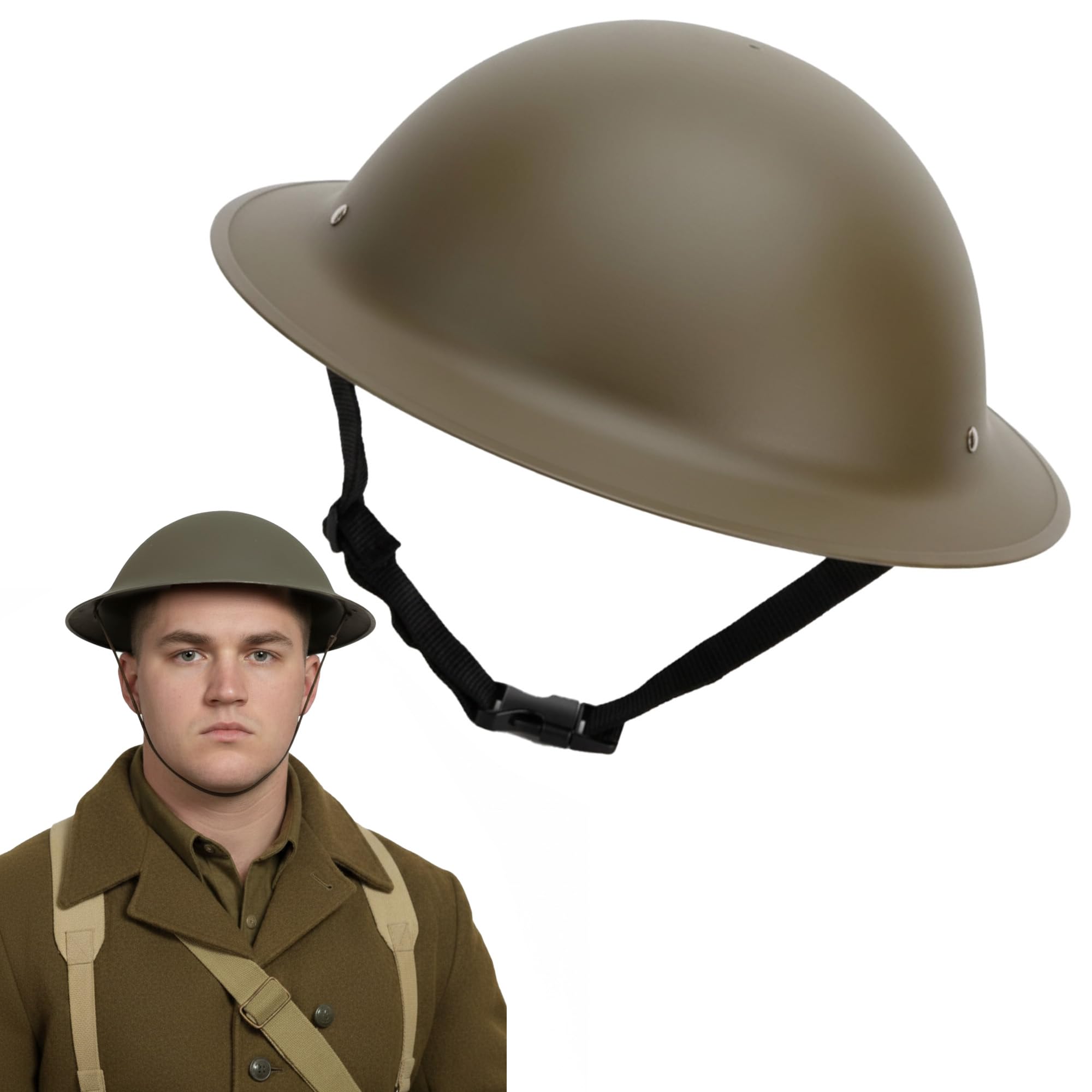 Nicky Bigs Novelties Adult Ally Army Helmet Costume, Olive Drab Green, One Size