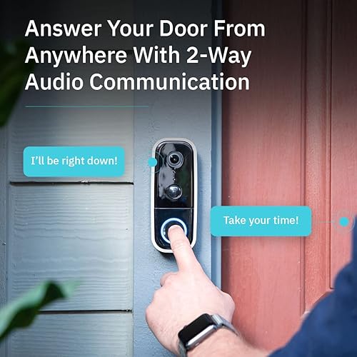 Miniatura 3 de abode Timbre de video inalámbrico y timbre  Cámara HD conectada Wi-Fi todo en uno resistente a la intemperie con timbre de botón pulsador, vista de