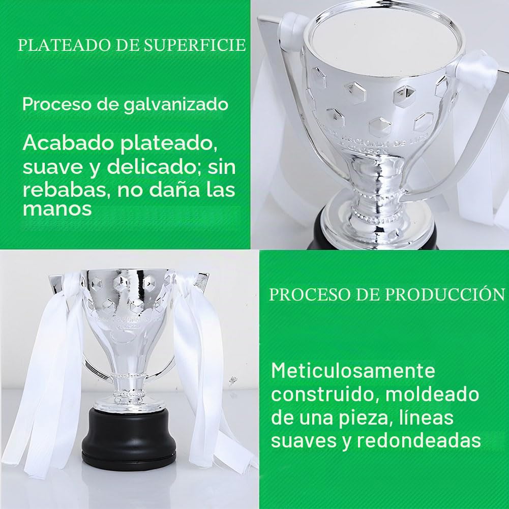 Réplica Trofeo La Liga Copa del Rey Copa de Campeones Trofeo de Fútbol Español Réplica Trofeo de Fútbol Coleccionable Regalo Souvenir para Aficionados Hombres Mujeres