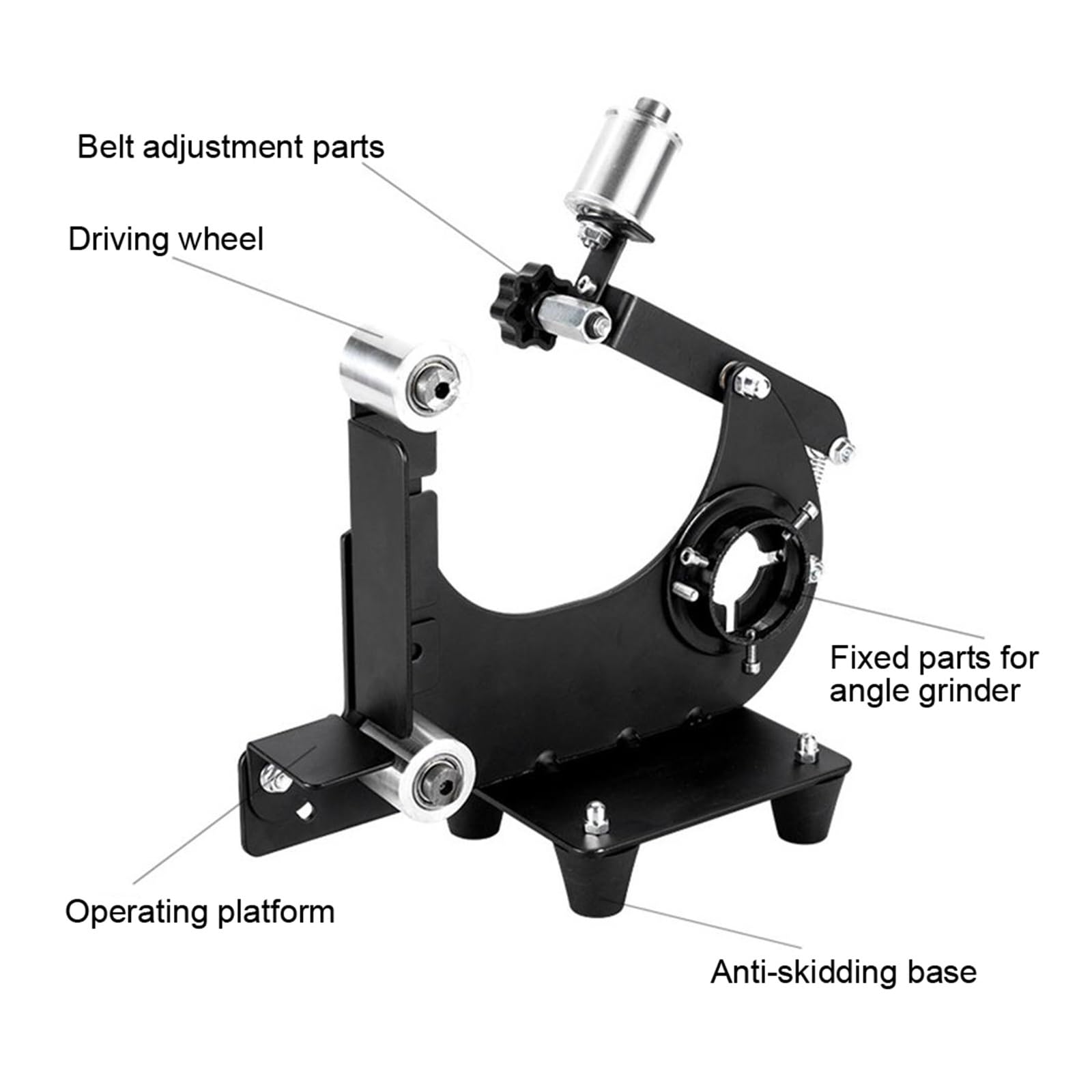 Amoladora angular M10 M14, lijadora de banda, máquina pulidora, amoladora angular, adaptador de lijado, adaptador de lijadora de banda de hierro - Velocidad ajustable(M10)