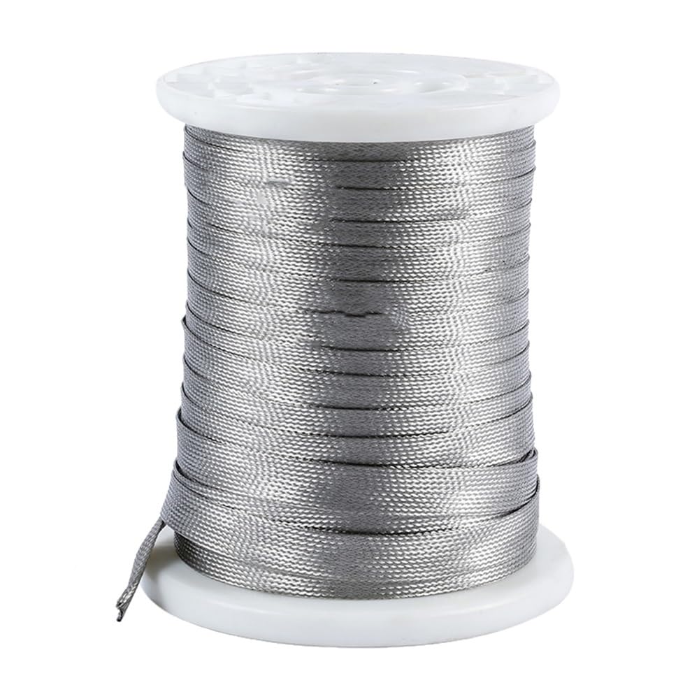 Manguitos de Manguera de Cable Trenzado, Malla de Funda for Cable Trenzada Plateada, 2-14/16/18 mm, Tubular Plano expandible, 5 m(18mm)