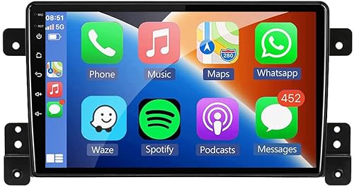 Para Suzuki Grand Vitara Radio 2005-2019 Radio estéreo para coche Android 12 Inalámbrico incorporado CarPlay Bluetooth Unidad Principal 9 Pulgadas