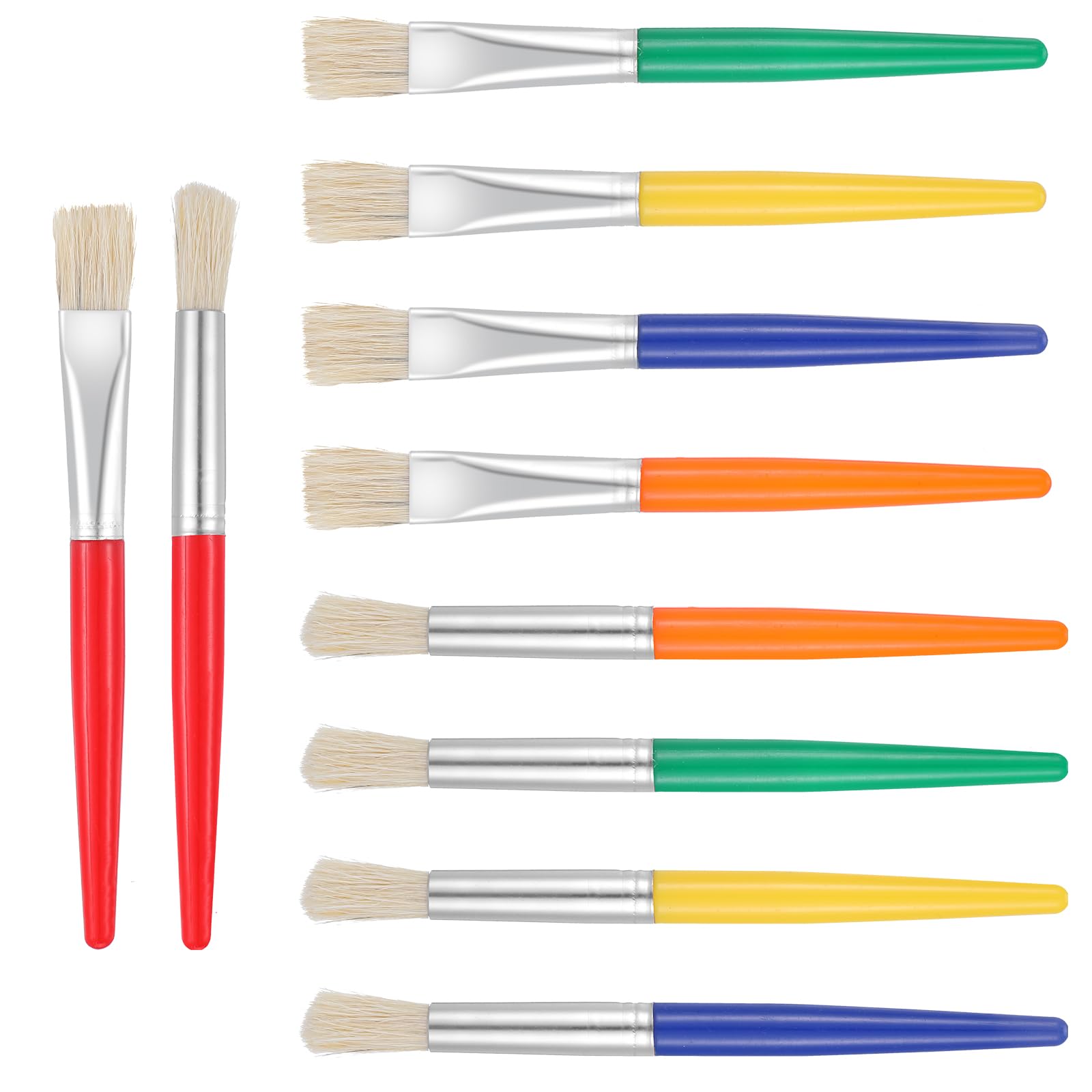 Pinceaux Peinture Enfant - Multicolores - Manche en Plastique - 10 pièces - Pour Aquarelle et Pinceaux Peinture Enfant - Multicolores - Manche en Plastique - 10 pièces - Pour Aquarelle et