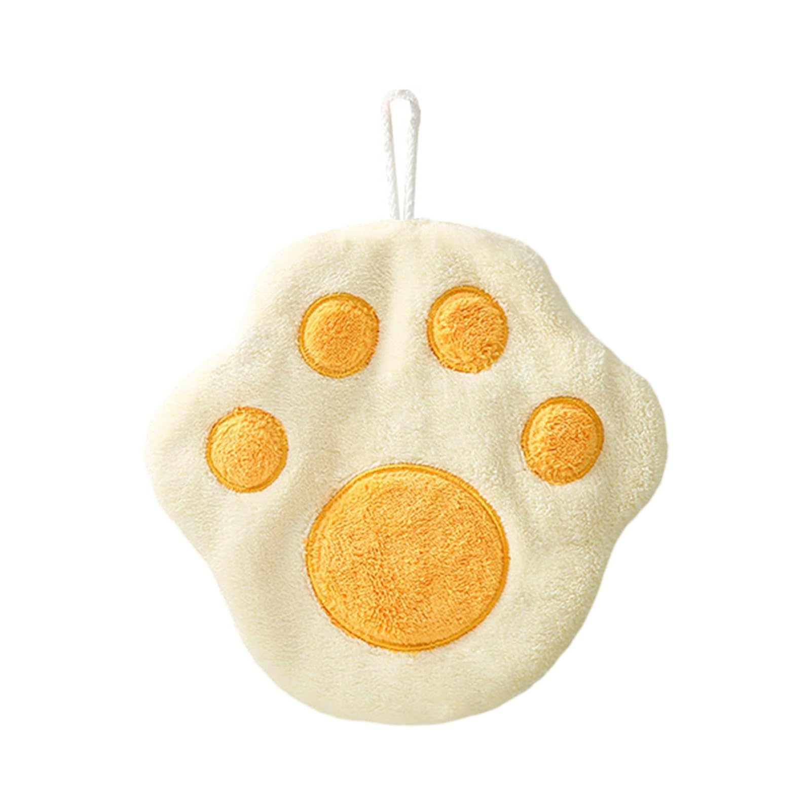 Tsophreniq Cats Paws Patterneds Children Hand Towels Microfiber Absorbent Quick Drying Hanging Washcloths Kids Hand Towels