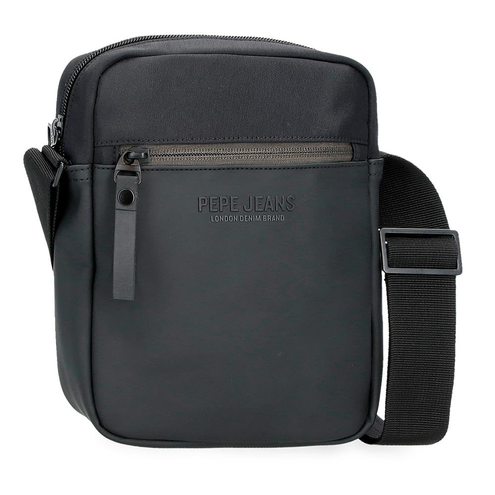 Pepe Jeans Sail up Torba na messenger Medium Czarny 17x22x6 cm Poliester i PU by Joumma Bags, Czarny (Black), Talla única, średnia torba na ramię