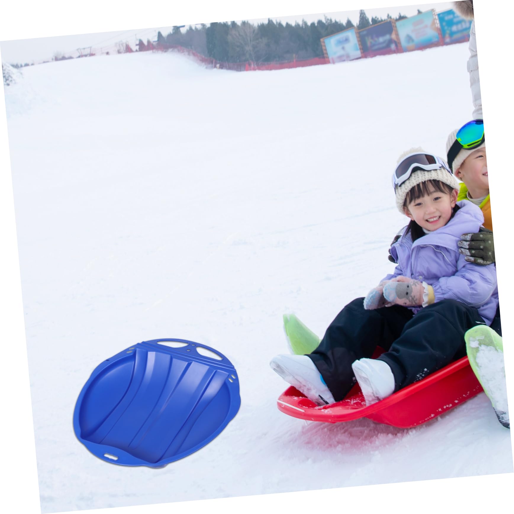 Milisten Slitta da Plastica Blu, Slittino per Adulti e Bambini