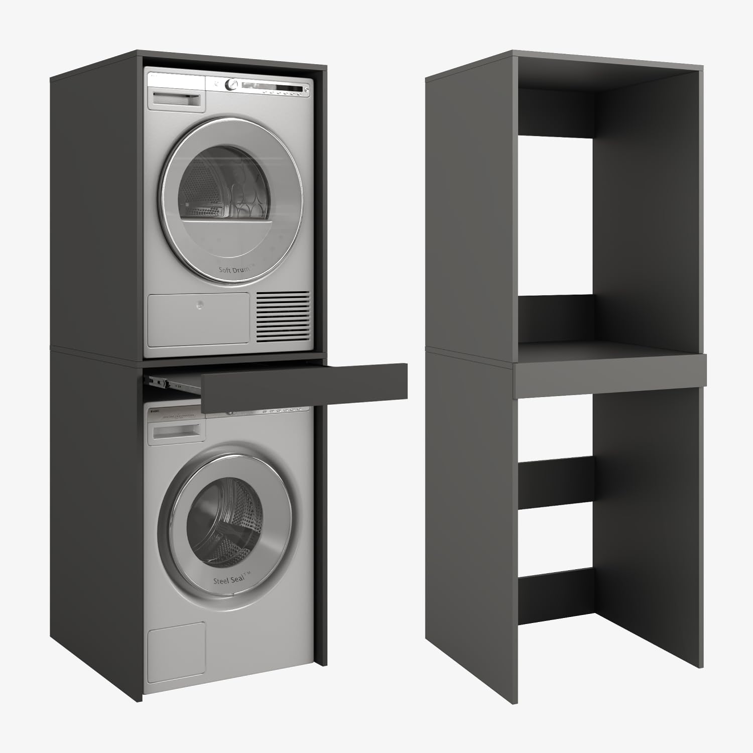 PLATAN ROOM Waschmaschine Trockner Schrank Anthrazit