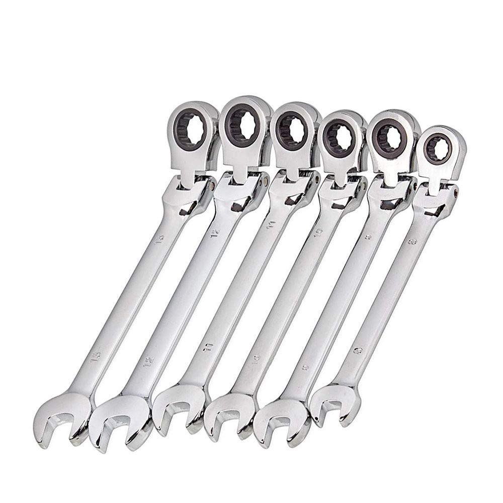 chiave ingleseChiave a cricchetto flessibile Chiave a bussola Chiave a dado Testa a cricchetto Chiave metrica Estremità aperta e chiavi ad anello Dimensioni utensile 8mm-13mm, 1 set (8,13MM)