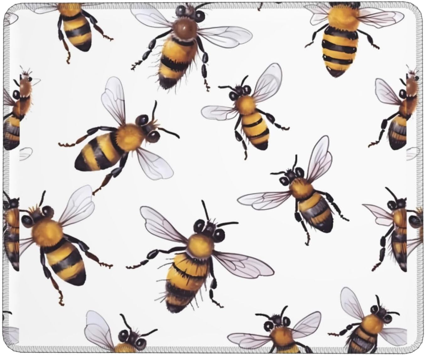 Funny Bees Mouse Pad-100% Polyester Fiber with 3mm Rubber Base, Suitable for Office/Game/Pc/Laptop