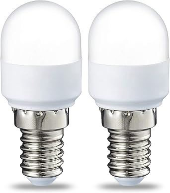 Amazon Basics E14 LED lamp T25, Refrigerator lamp, 1.7 W Replaces 15 W, Warm White, Non Dimmable - Pack of 2 [Energy Class F]