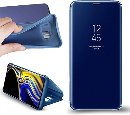 BOSHANDA Funda Samsung S9 Case Clear View Standing Cover, Flip Cover Carcasa para Samsung Galaxy S9 Soporte Plegable, Cierre Magn?tico, Azul BOSHANDA Funda Samsung S9 Case Clear View Standing Cover, Flip Cover Carcasa para Samsung Galaxy S9 Soporte Plegable, Cierre Magn?tico, Azul