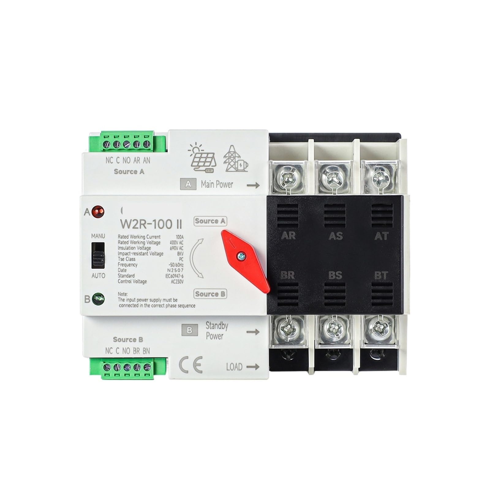Alimentation sans interruption par sélecteur de transfert automatique triphasé 100A maison - 5