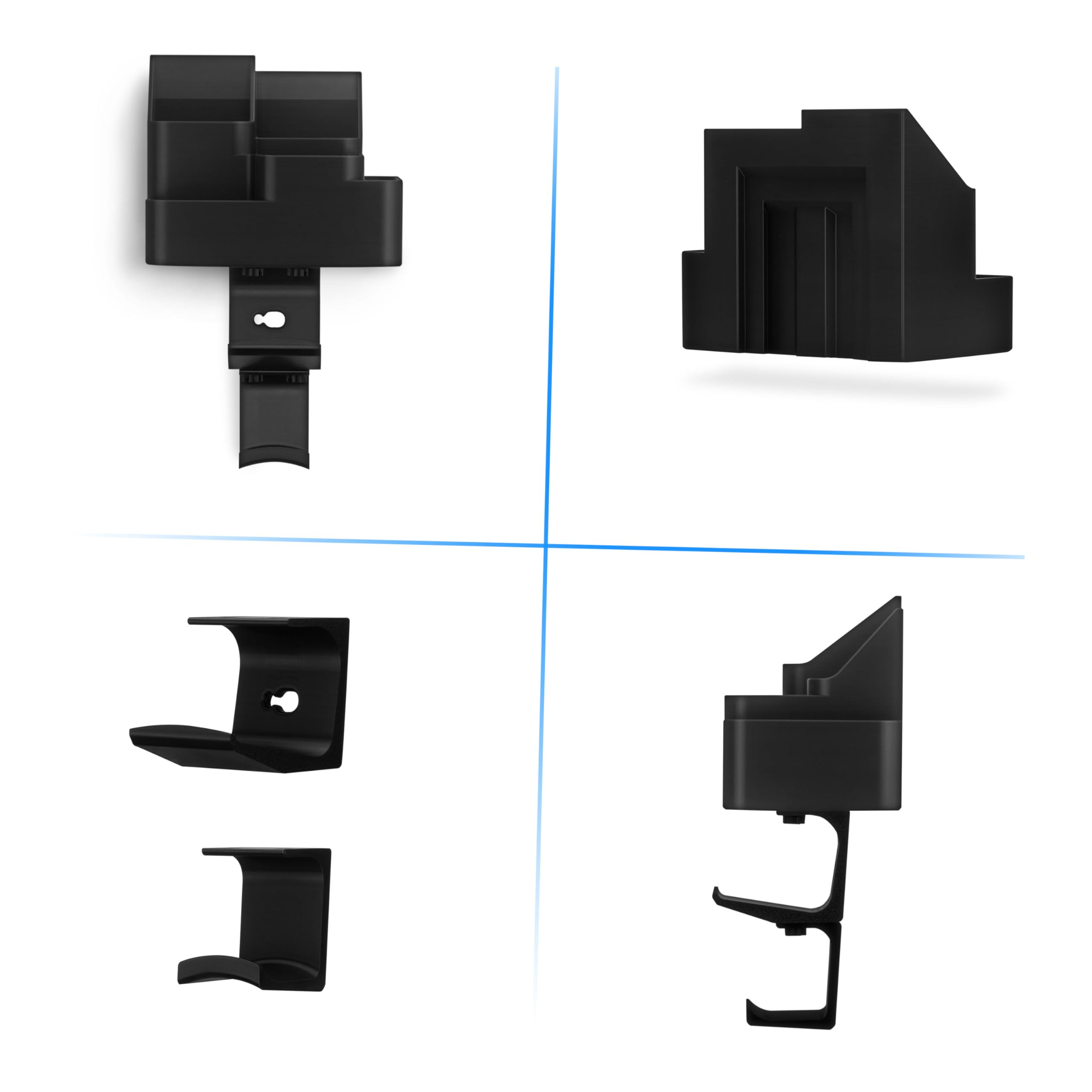 BRAINWAVZ Organizer da parete per telecomandi e videogiochi, supporto per telecomandi/mobile con ganci rimovibili per cuffie e controller – Adatto per PS5, Xbox, TV e telecomandi in streaming