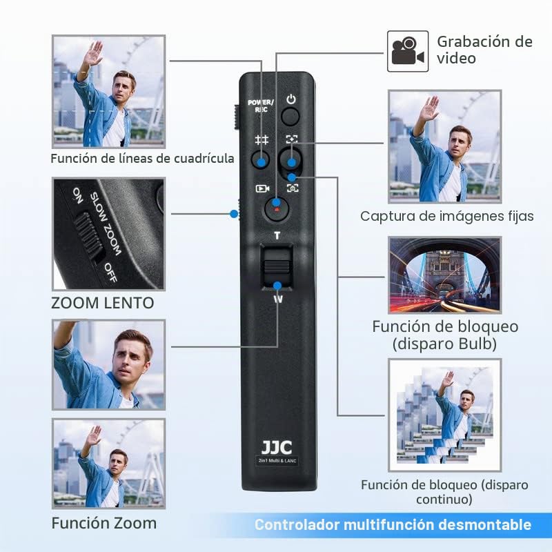 JJC Lanc - Trípode para cámara de fotos con mando a distancia para Sony FX30 A7IV A7III A7 A6000 A6600 A6400 RX100 VII FDR-AX53 AX55 AX700 HDR-CX240 CX405 CX625 CX28 0E Can XA40 XA40 X700 HDR-CX240