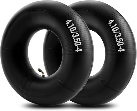 4.10/3.50-4" Inner Tubes with TR-87 Bent Valve Stem, 2 Pack Heavy Duty Replacement Inner Tube for Wheelbarrow, Lawn Mover, Hand Trucks, Garden Carts, Tractor, Dolly