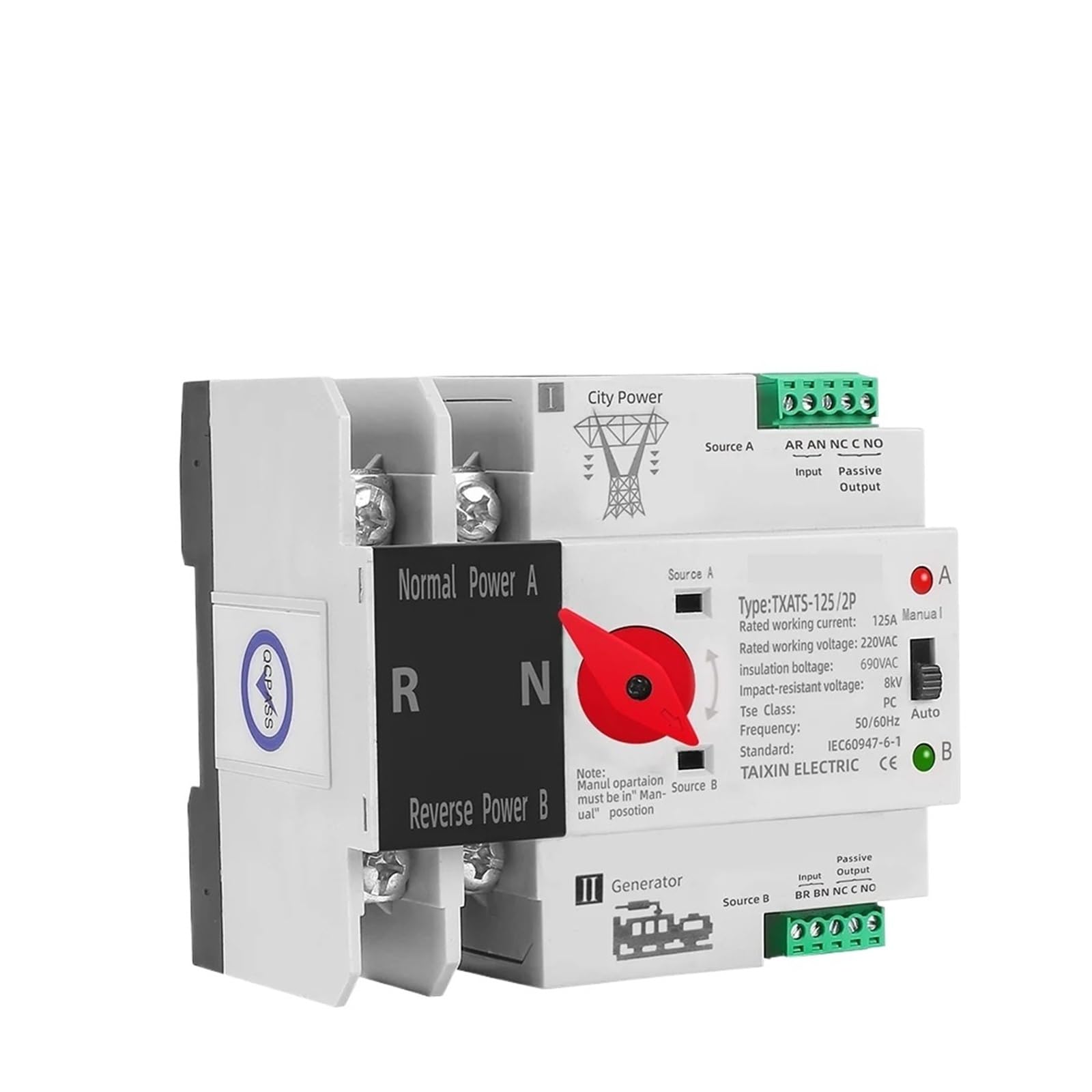 Inverseur automatique 100A 3P sélecteur source groupe électrogène triphasé - 5