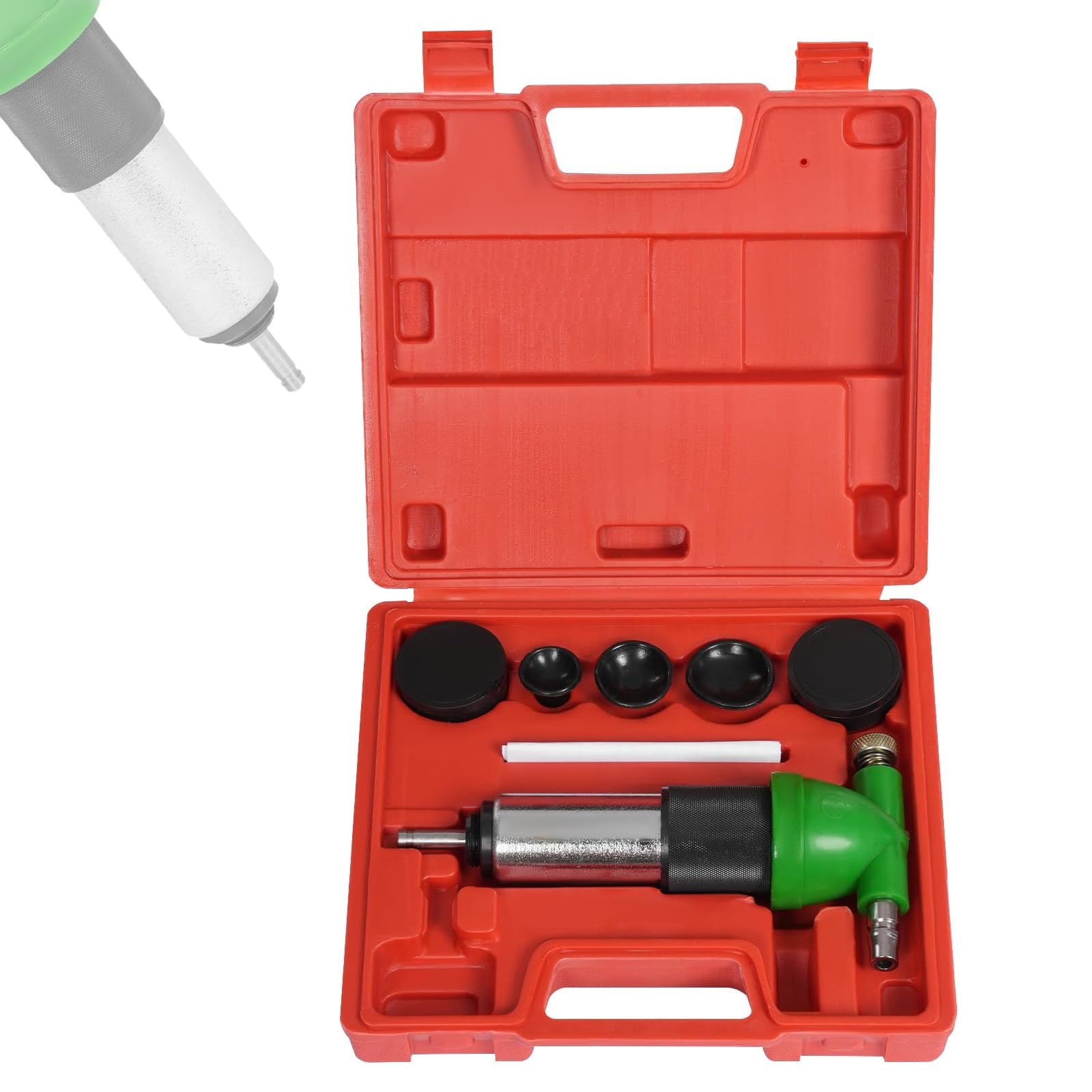 Kit di smerigliatrice pneumatica per riparazione motore, include 3 ventose e 2 griglie di rettifica, 10-40 giri/min, ideale per fai da te, casa, garage e officina auto