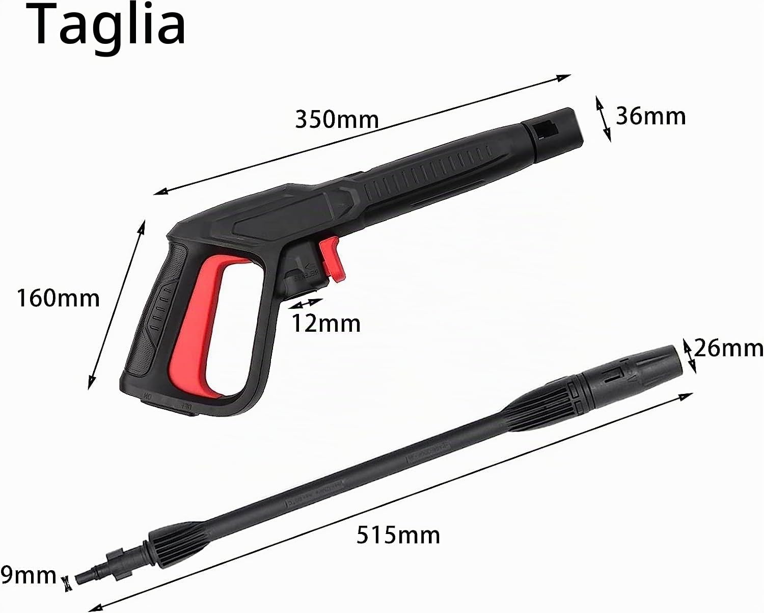 YUET Pistola ad Acqua ad alta Pressione16 MPa con getto d'acqua Spray Adatto per Bosch AQT Black&Decker Idropulitrice, 2350 PSI Tubo di Pulizia Della Connessione Rapida