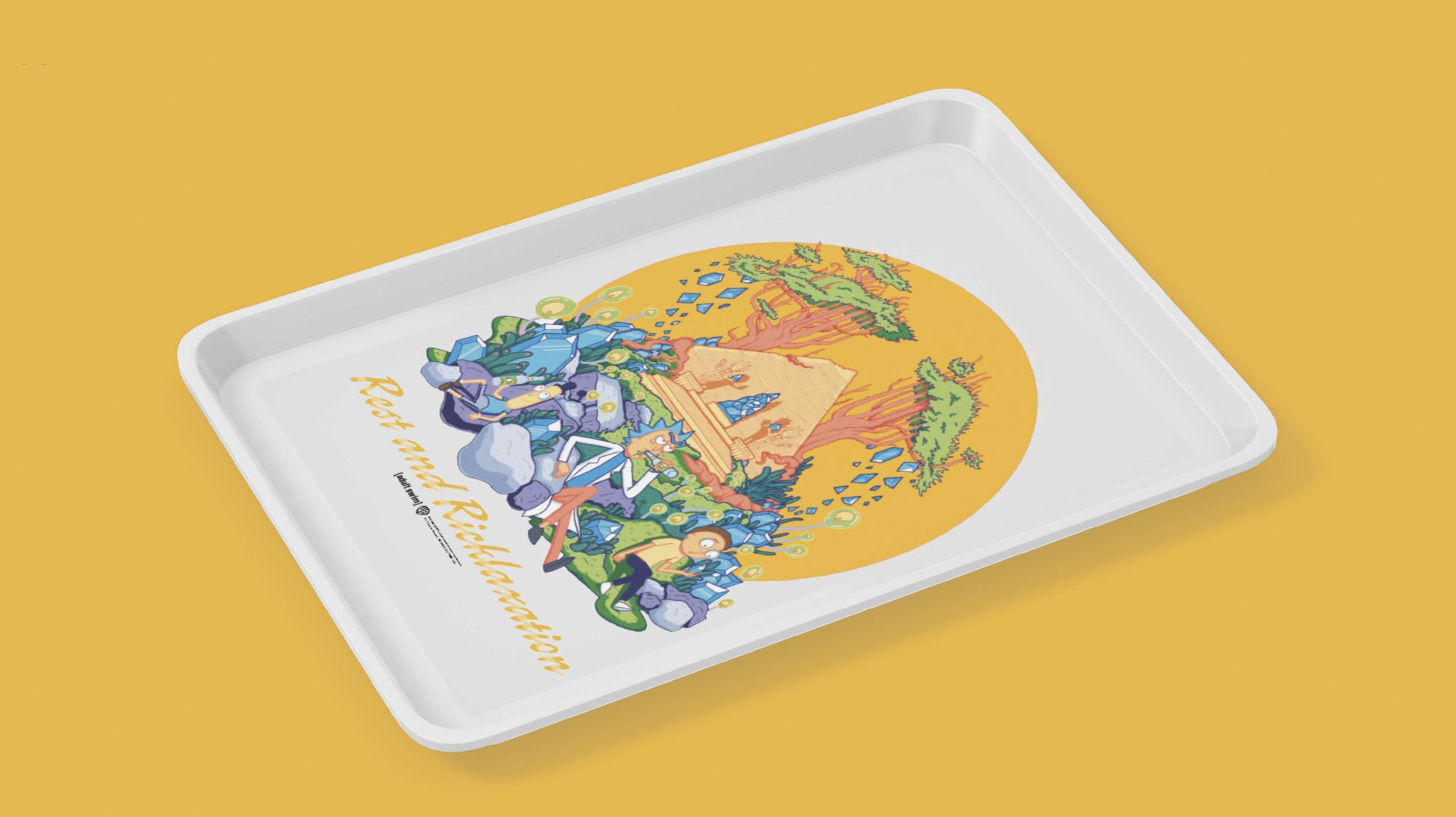 Plateau à Rouler Rick And Morty 19x25 Cm - Plastique, Licence Officielle, Facile à Nettoyer, Cadeau Fumeur