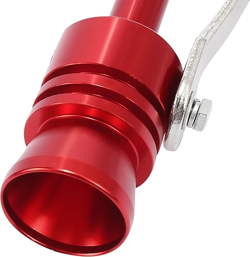 Miniatura 9 de X AUTOHAUX 2 unids L tamaño aleación de aluminio universal Turbo sonido escape silenciador tubo silbato coche rugido fabricante rojo