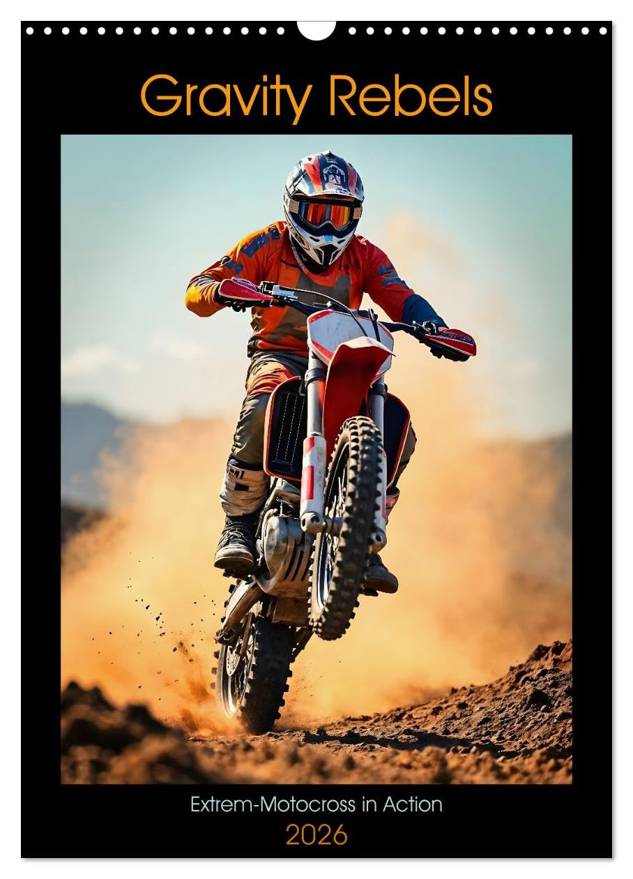 Gravity Rebels - Extrem-Motocross in Action UK-Version (Wall Calendar 2026 DIN A3 Portrait), CALVENDO 12 Month Wall Calendar — image 1