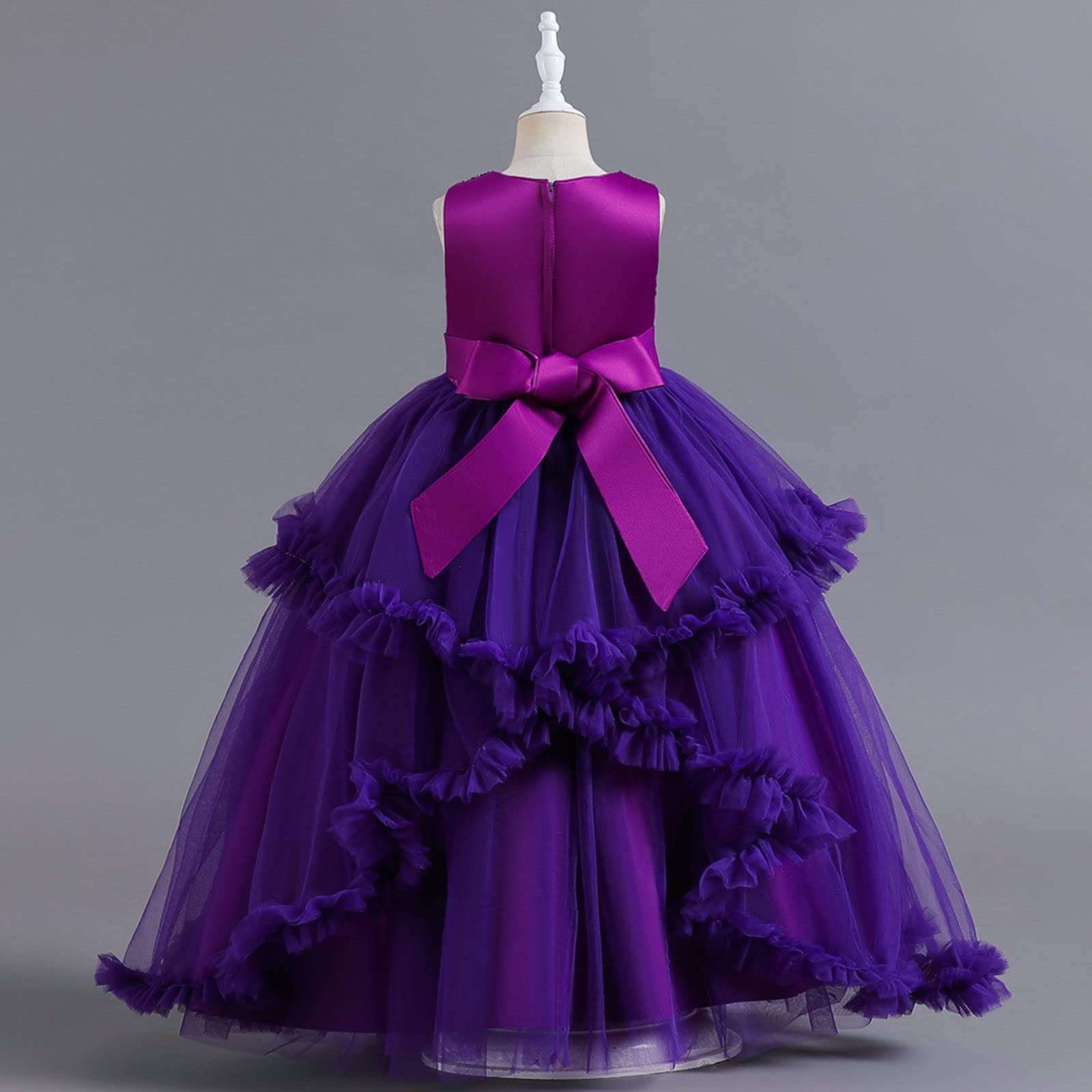 Kleinkind Kleid ärmellos Prinzessin Kleid Rüschen Mesh Kleid Hochzeitskleid für Kleidung Mode, weich, elegant, pflegeleicht, ideales Festkleid