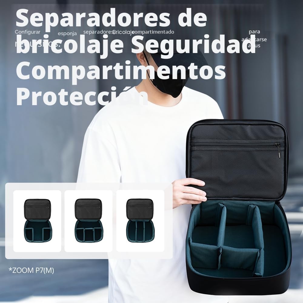 AMBITFUL Bolsa de Transporte Zoom P7 para Dispositivos de fotografía de Gran Capacidad, Funda de Almacenamiento Multifuncional para Mini dron y Otros Accesorios, con esponjas Gruesas y Capa Interior