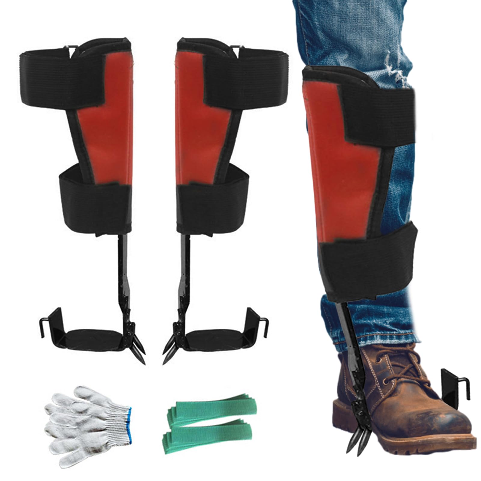 Crampones para trepar árboles, de acero inoxidable, para trepar árboles, artefacto, con pinchos de escalada y correa para el tobillo, equipo de escalada, púas de árbol, para recoger frutas, caza, tala